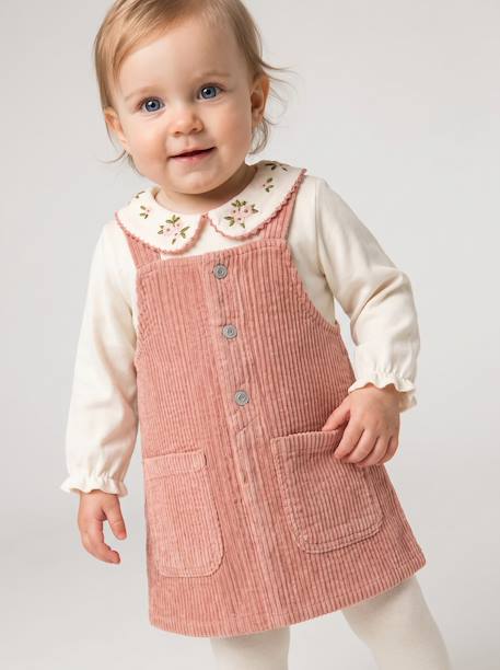 3-piece dress, T-shirt and tights set for baby girls blush - vertbaudet enfant 