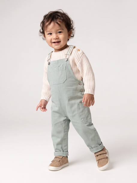 Dungarees for baby sage green - vertbaudet enfant 