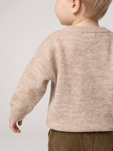 Long-sleeved jumper for baby marl beige - vertbaudet enfant 