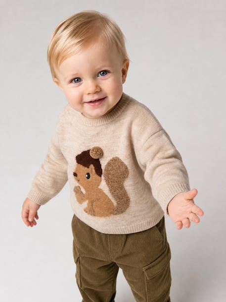 Long-sleeved jumper for baby marl beige - vertbaudet enfant 