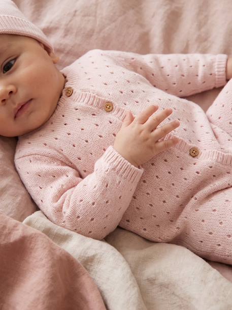 Newborn playsuit and hat set for girls pale pink - vertbaudet enfant 