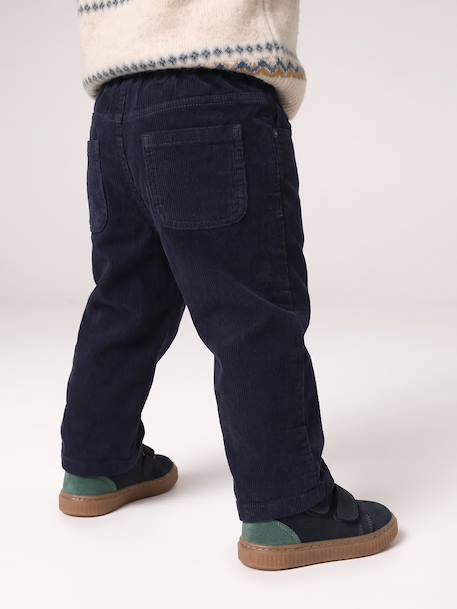 Pantalon velours bébé garçon kaki+marine - vertbaudet enfant 