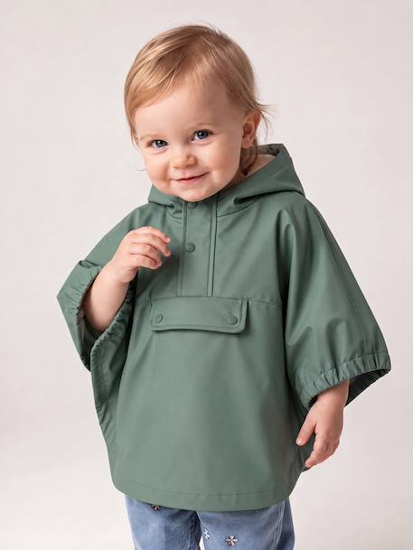 Poncho de pluie bébé vert - vertbaudet enfant 