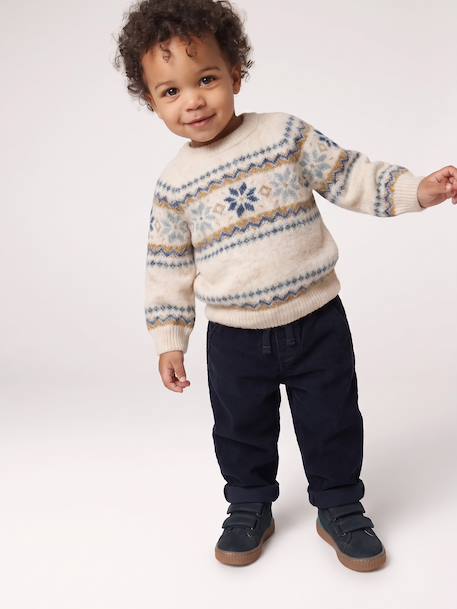 Pull bébé garçon manches longues beige chiné - vertbaudet enfant 