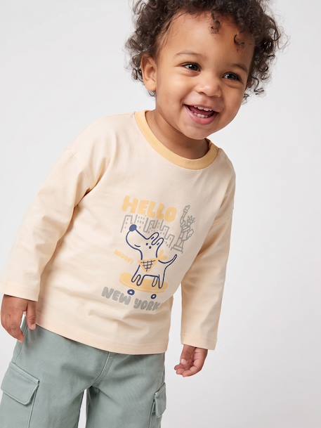 Long-sleeved T-shirt for baby boys vanilla - vertbaudet enfant 