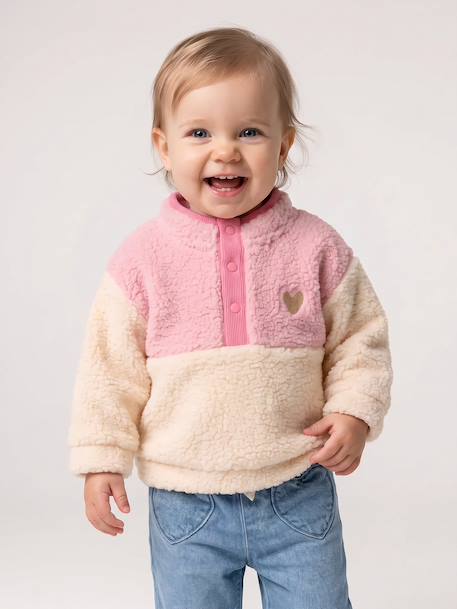Long-sleeved sweatshirt for baby rose - vertbaudet enfant 