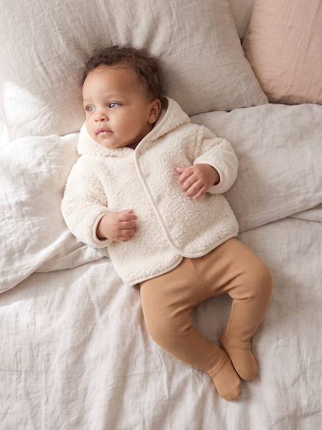 Gilet à capuche naissance vanille - vertbaudet enfant 