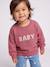 Baby sweatshirt with printed message raspberry pink+rosy+vanilla - vertbaudet enfant 