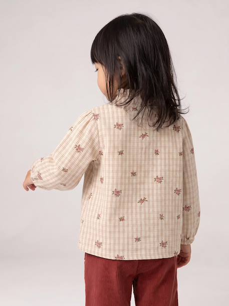 Blouse with long sleeves for baby girls ecru - vertbaudet enfant 