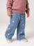 Wide-leg jeans with small embroidered hearts denim grey+stone - vertbaudet enfant 