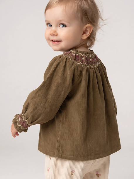 Blouse bébé fille manches longues olive - vertbaudet enfant 