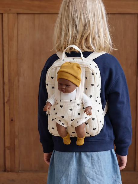 Sac à dos porte poupon jaune+noir - vertbaudet enfant 