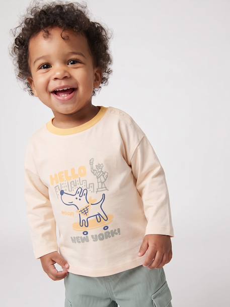 Long-sleeved T-shirt for baby boys vanilla - vertbaudet enfant 