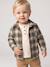 Chequered Flannel Shirt for Babies khaki+navy blue - vertbaudet enfant 