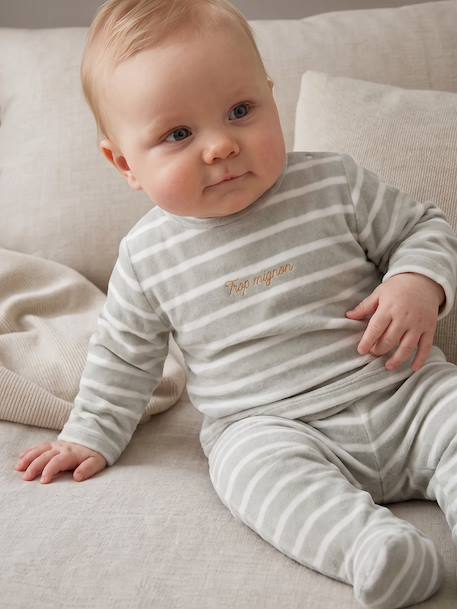 Lot de 2 pyjamas naissance manches longues vert sauge - vertbaudet enfant 