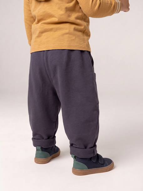 Pantalon bébé garçon doublé polaire anthracite+olive - vertbaudet enfant 