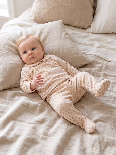 Pack of 2 pyjamas with back opening for baby girls marl beige - vertbaudet enfant 