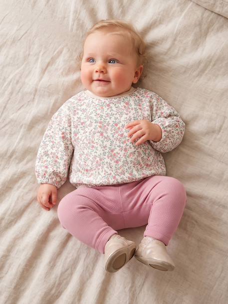 2-piece sweatshirt and trousers set for baby ecru - vertbaudet enfant 