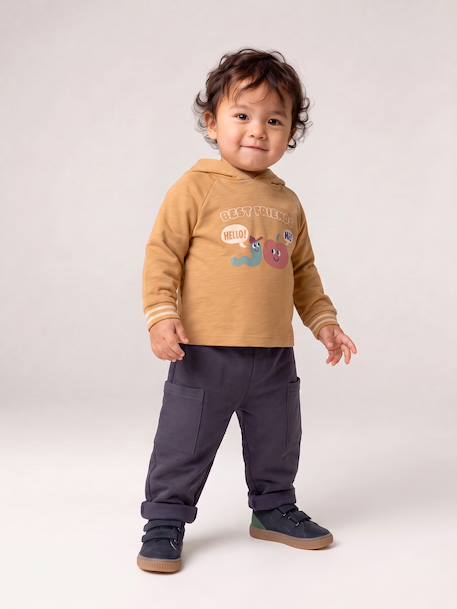 Pantalon bébé garçon doublé polaire anthracite+olive - vertbaudet enfant 