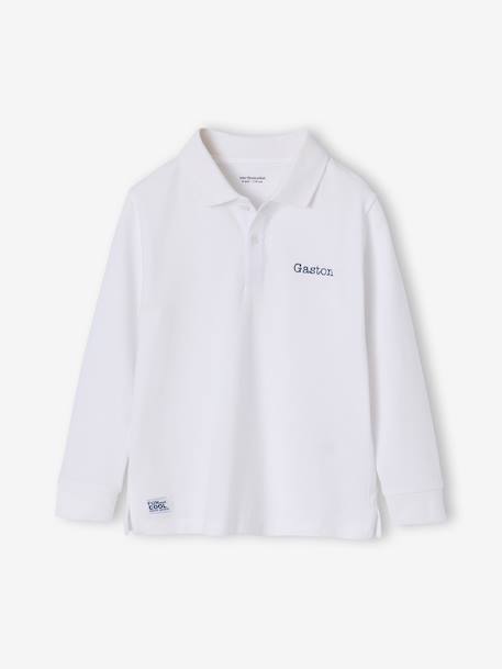Long-sleeved polo shirts for boys slate blue+white - vertbaudet enfant 