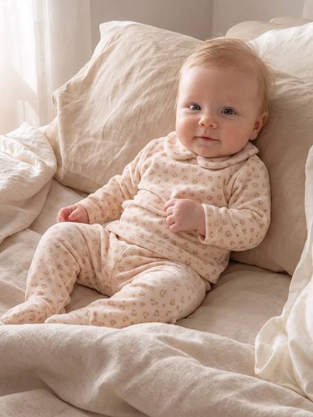 Lot de 2 pyjamas bébé fille ouverture dos beige chiné - vertbaudet enfant 