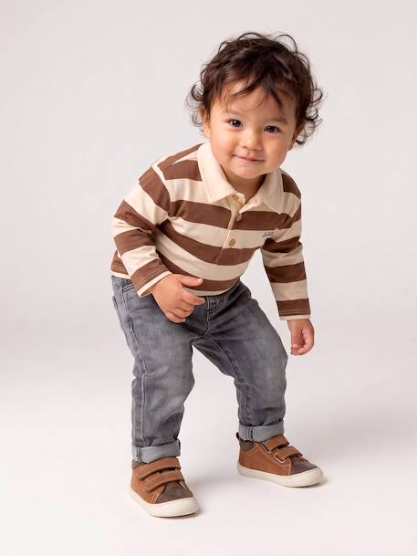 Basics denim jeans for babies with elasticated waist and pockets brut denim+denim grey - vertbaudet enfant 