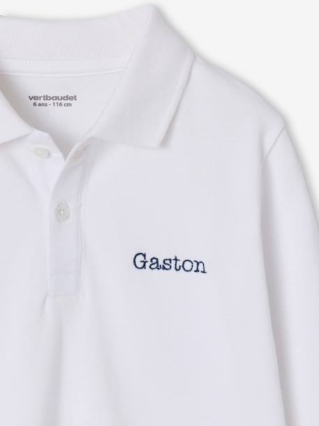 Long-sleeved polo shirts for boys slate blue+white - vertbaudet enfant 