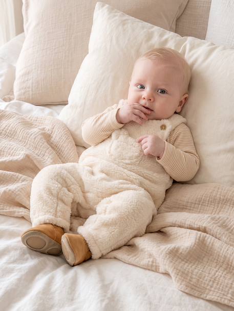Dungarees and bodysuit set for baby vanilla - vertbaudet enfant 