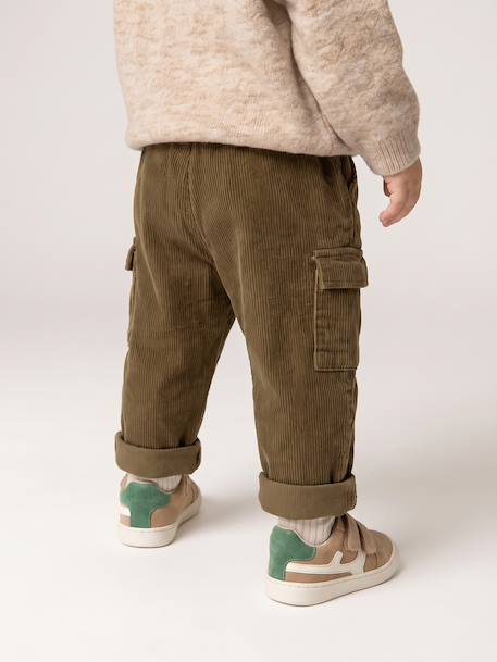 Pantalon bébé garçon velours kaki - vertbaudet enfant 