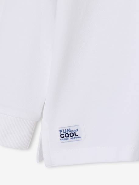 Long-sleeved polo shirts for boys slate blue+white - vertbaudet enfant 