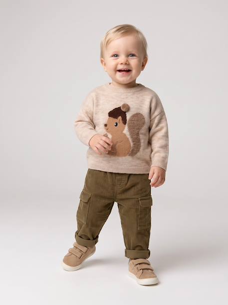 Corduroy trousers for baby boys khaki - vertbaudet enfant 