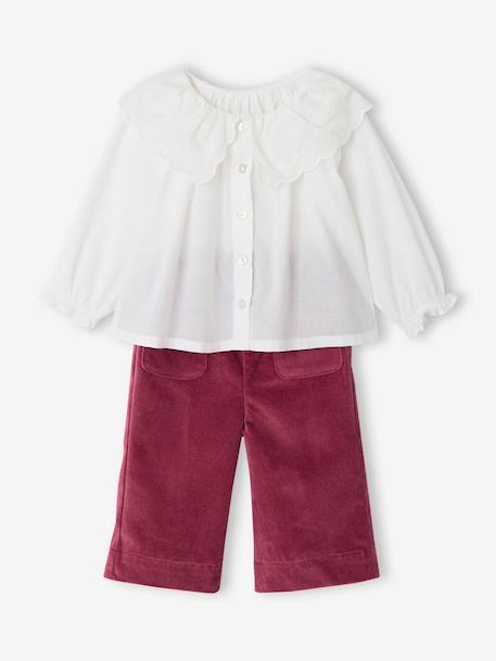 Blouse and trousers set for baby girls raspberry pink - vertbaudet enfant 