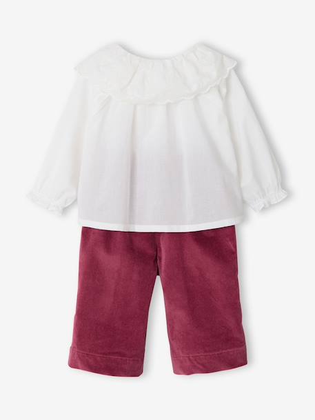 Blouse and trousers set for baby girls raspberry pink - vertbaudet enfant 