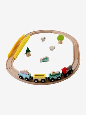 Jouet-Jeux d'imagination-Jeux de construction-Petit circuit de train en bois FSC®