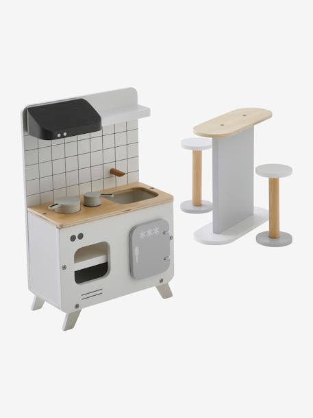 Mobilier de cuisine pour poupée mannequin en bois FSC® blanc - vertbaudet enfant 