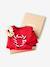Coffret Noël fille pull jacquard et accessoire écru+rose pâle+rouge - vertbaudet enfant 