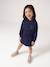 Short hooded dress for girls green+marl grey+navy blue - vertbaudet enfant 