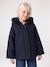 Woollen Fabric Coat with Hood marl beige+navy blue - vertbaudet enfant 