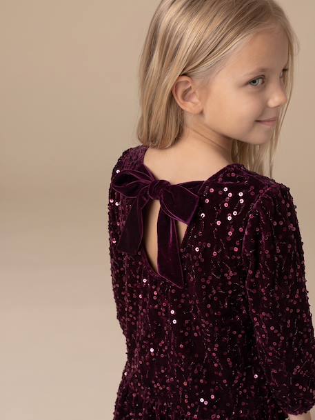 Robe fille manches longues prune - vertbaudet enfant 