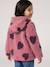 Girls' floral pop hooded sherpa jacket ecru+mauve+vanilla - vertbaudet enfant 