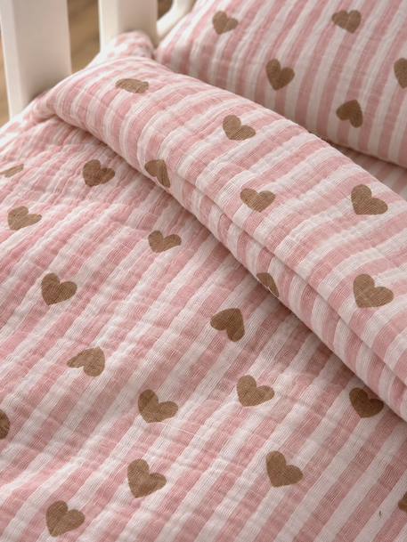 Blanket + Pillow for Dolls, in Cotton Gauze caramel+printed pink+rose+White+yellow - vertbaudet enfant 