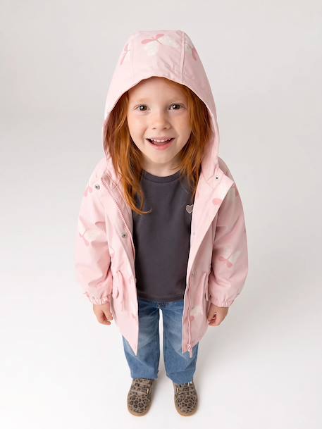Hooded Raincoat with Magical Motifs for Girls blush+GREEN MEDIUM ALL OVER PRINTED+pale pink+rose+sky blue - vertbaudet enfant 