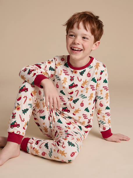 Christmas pyjamas for boys ecru - vertbaudet enfant 