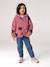 Girls' floral pop hooded sherpa jacket ecru+mauve+vanilla - vertbaudet enfant 