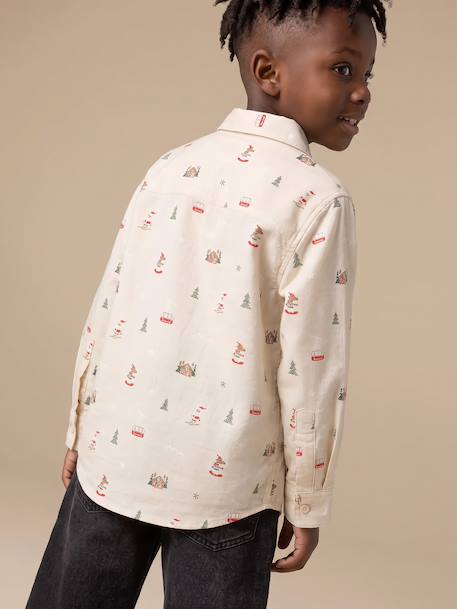 Flannel shirt for boys ecru - vertbaudet enfant 
