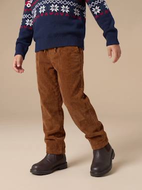 Wide-leg corduroy trousers for boys - vertbaudet enfant