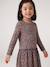 Robe imprimée fille manches longues anthracite+beige poudré+rose - vertbaudet enfant 