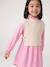 2-in-1-Effect Shirt Dress ecru+marl grey+navy blue - vertbaudet enfant 