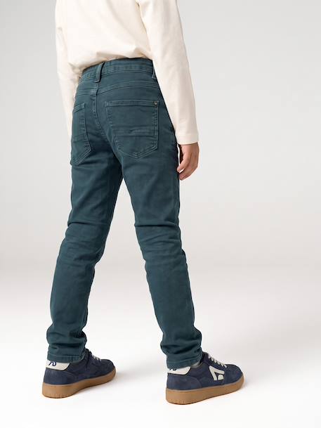 MEDIUM Hip, MorphologiK Slim Leg Coloured Trousers, for Boys beige+black+clay beige+night blue+petrol blue+rust+tomato red - vertbaudet enfant 