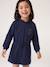 Short hooded dress for girls green+marl grey+navy blue - vertbaudet enfant 